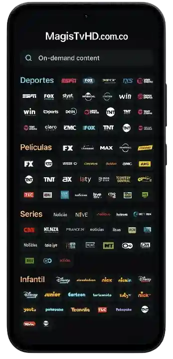 Una enorme biblioteca de canales de televisión
